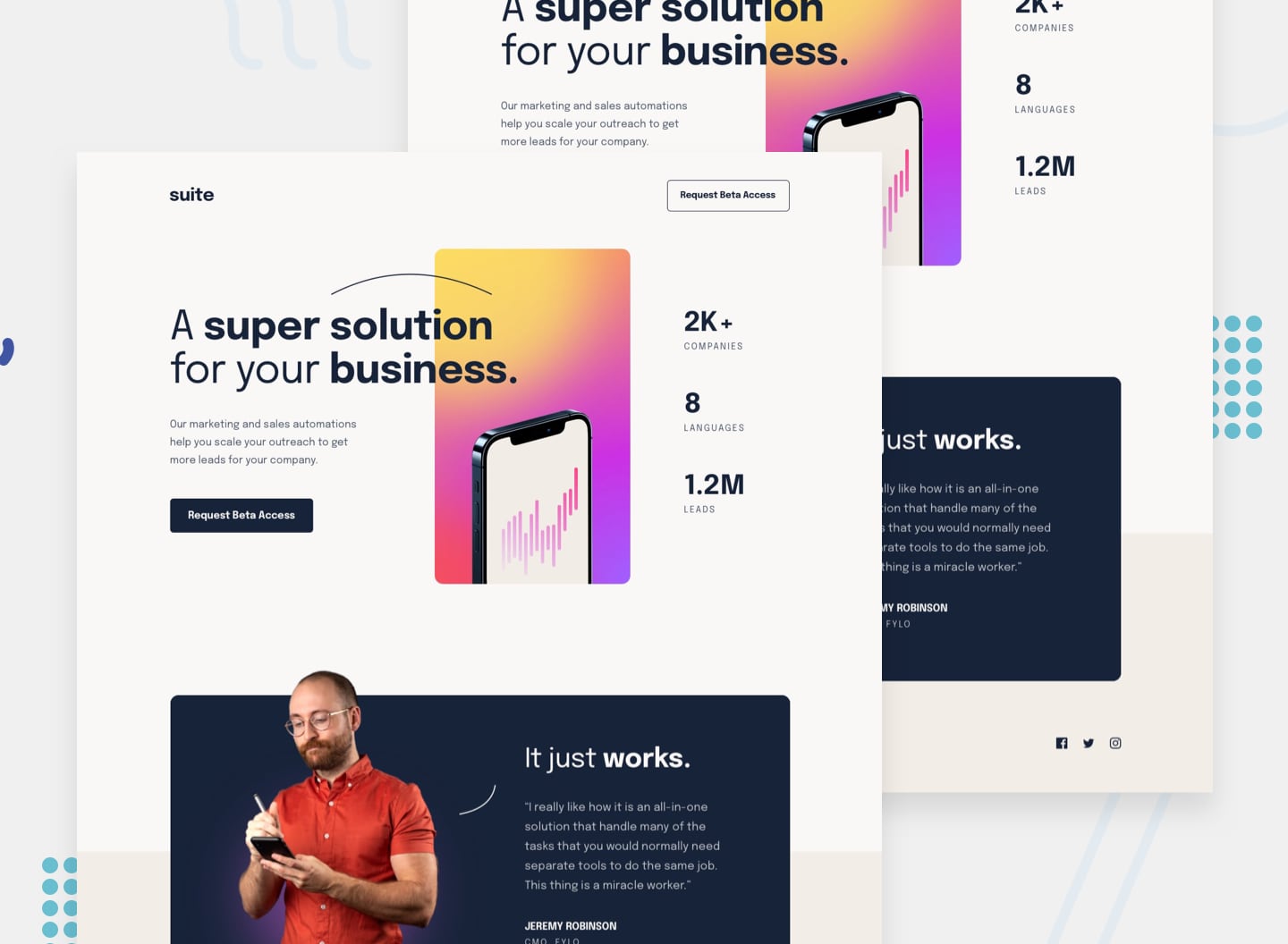 Suite Landing page